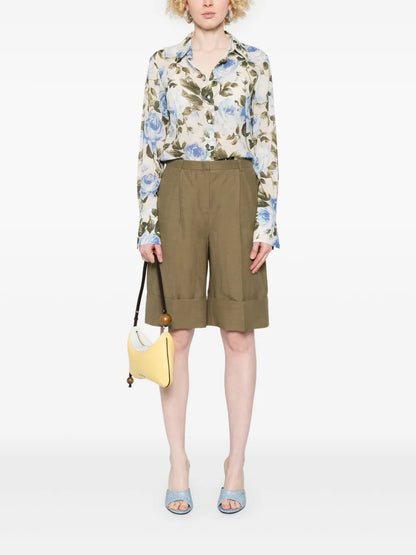 Pleated Bermuda Shorts
