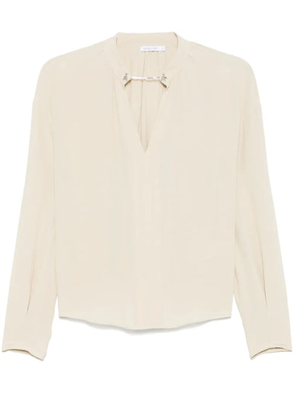 Logo Chain-Detailed Blouse