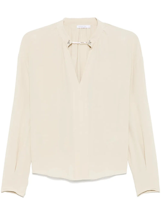 Logo Chain-Detailed Blouse