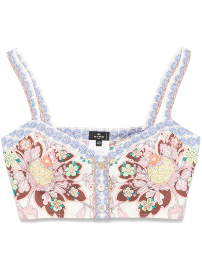 Floral-Print Crop Top