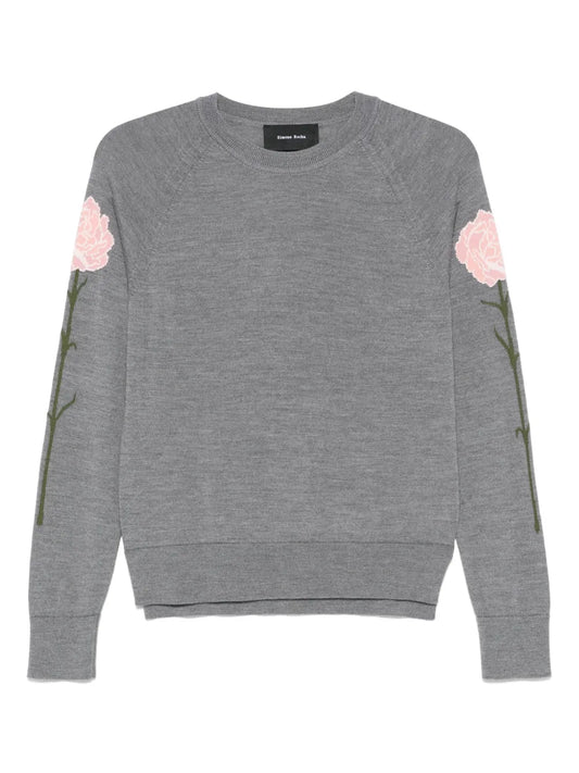Floral-Motif Sweater