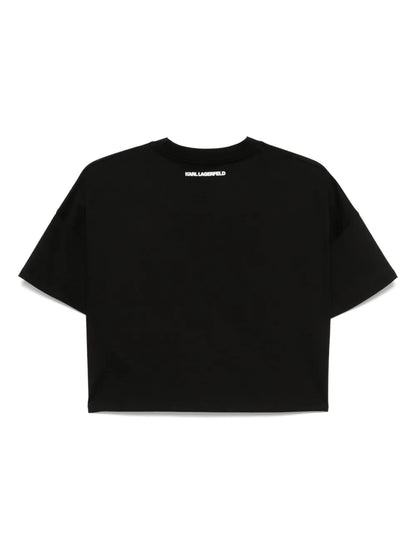 Heart-Motif Cropped T-Shirt