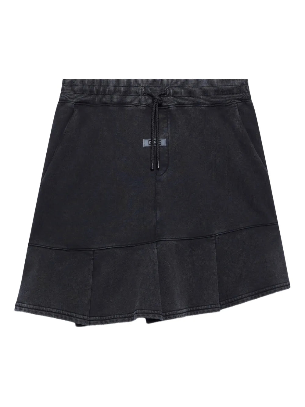 Stone-Washed Track Skirt