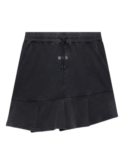 Stone-Washed Track Skirt