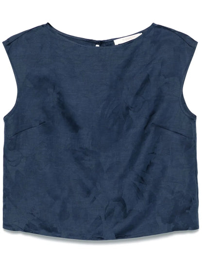 Floral-Jacquard Tank Top