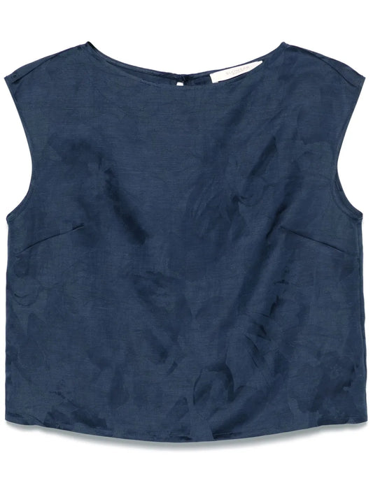 Floral-Jacquard Tank Top