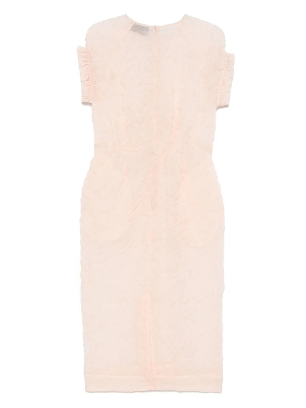 Crinkled-Finish Midi Dress