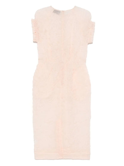 Crinkled-Finish Midi Dress