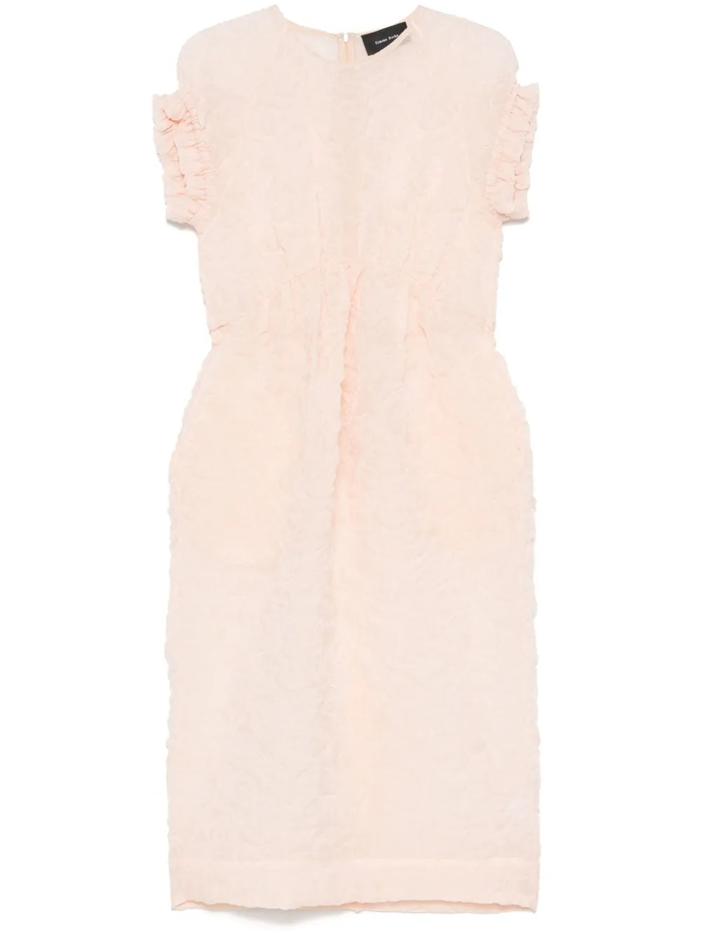 Crinkled-Finish Midi Dress
