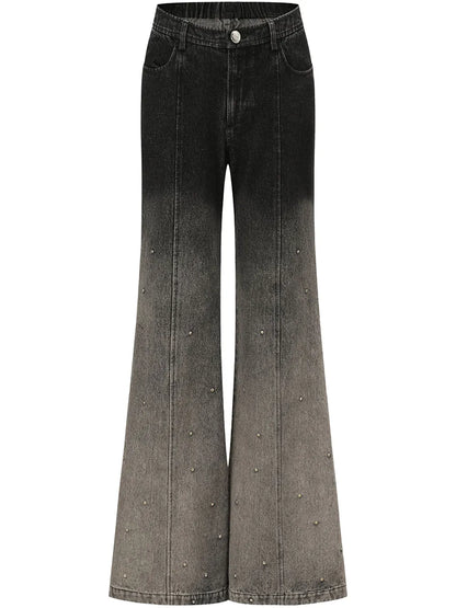 Gradient-Print Flared Trousers