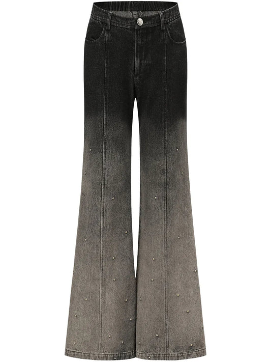 Gradient-Print Flared Trousers