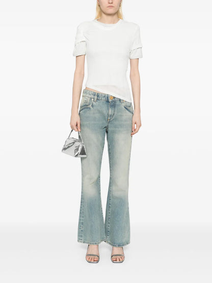 Sheer Ribbed T-Shirt