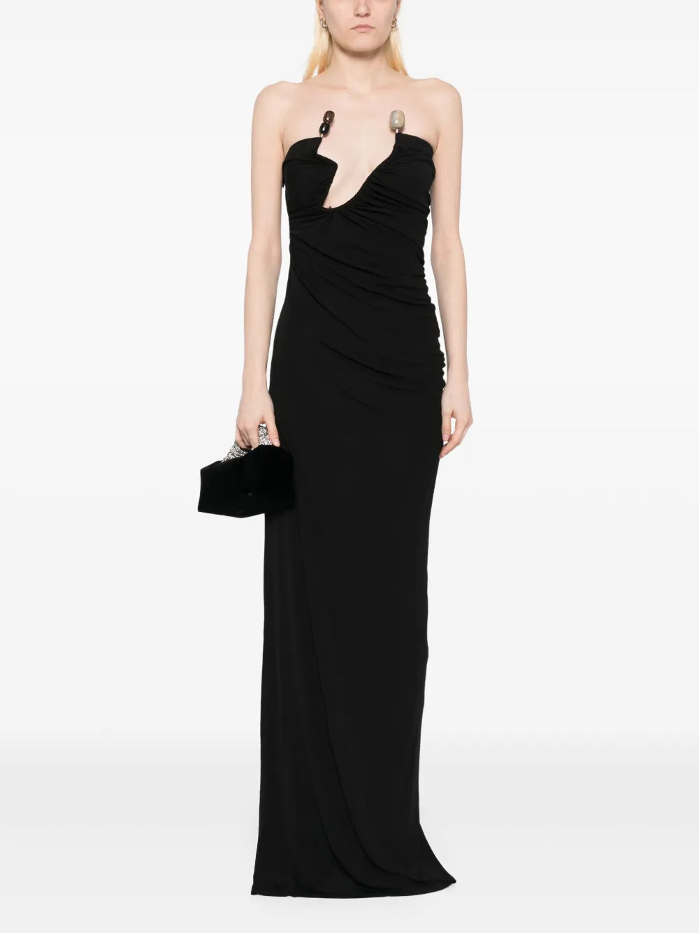 Odessa Arced Strapless Gown Dress