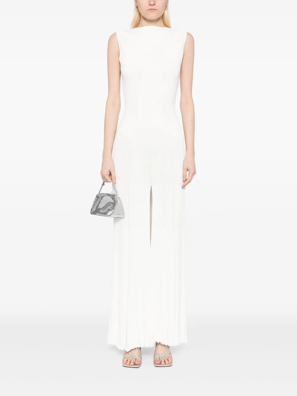 Bateau Whirl Pleated Knitted Dress