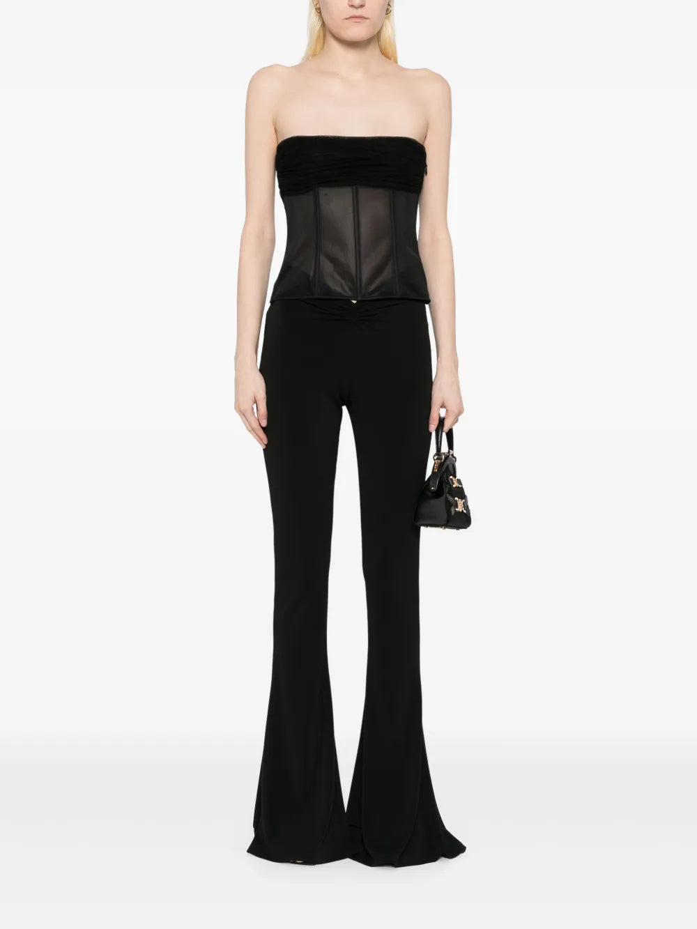 Tulle-Overlay Top