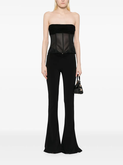 Tulle-Overlay Top