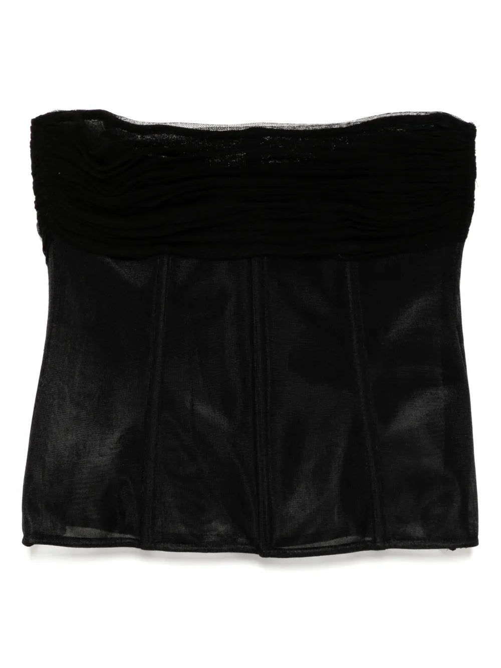 Tulle-Overlay Top
