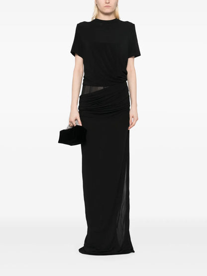 Coiled Jersey Corseted Tee Gown Dress