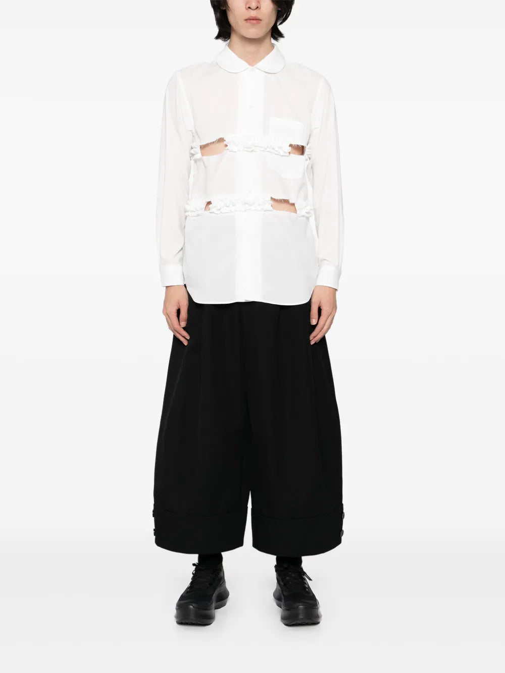 Ruffle Peter Pan-Collar Shirt