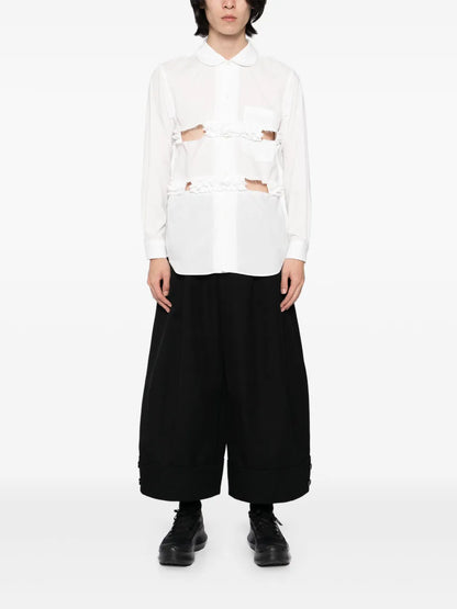 Ruffle Peter Pan-Collar Shirt