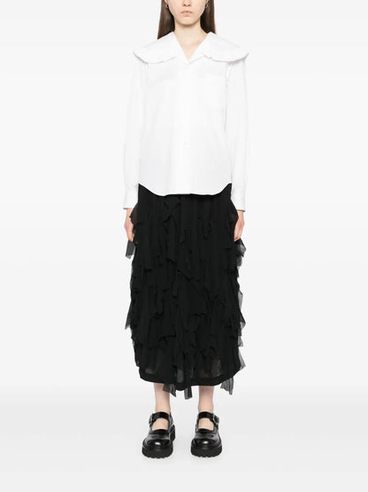 Frill Wide-Collared Shirt