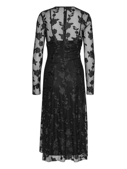 Lace V-Neck Midi Dress