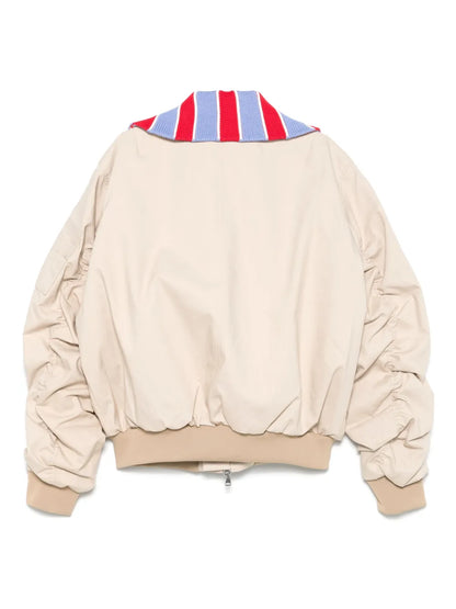 Contrasting-Collar Bomber Jacket