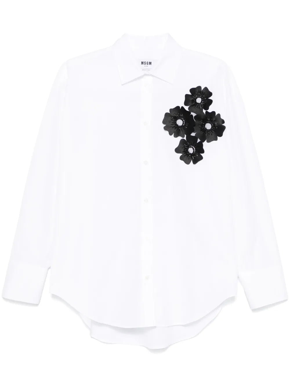 Floral-Appliqué Shirt