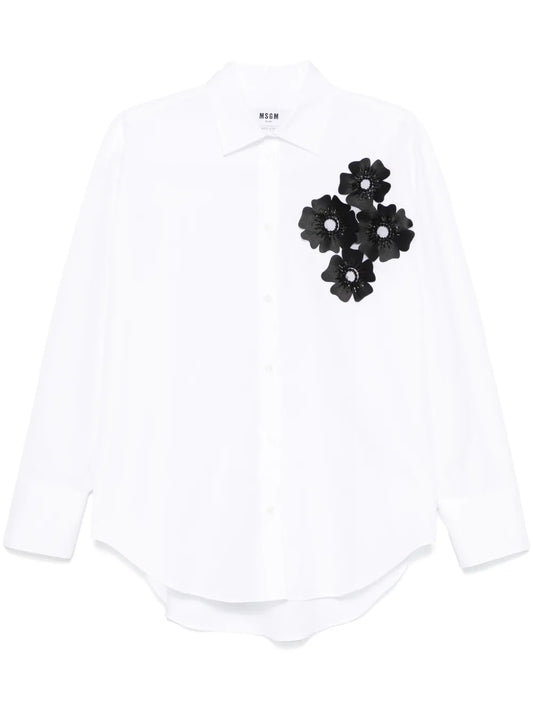 Floral-Appliqué Shirt