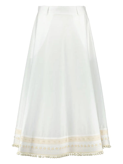 Embroidered A-Line Skirt