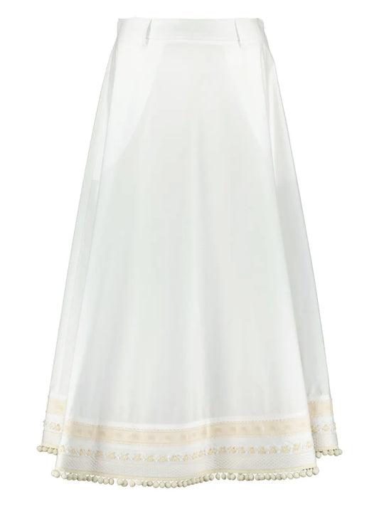 Embroidered A-Line Skirt