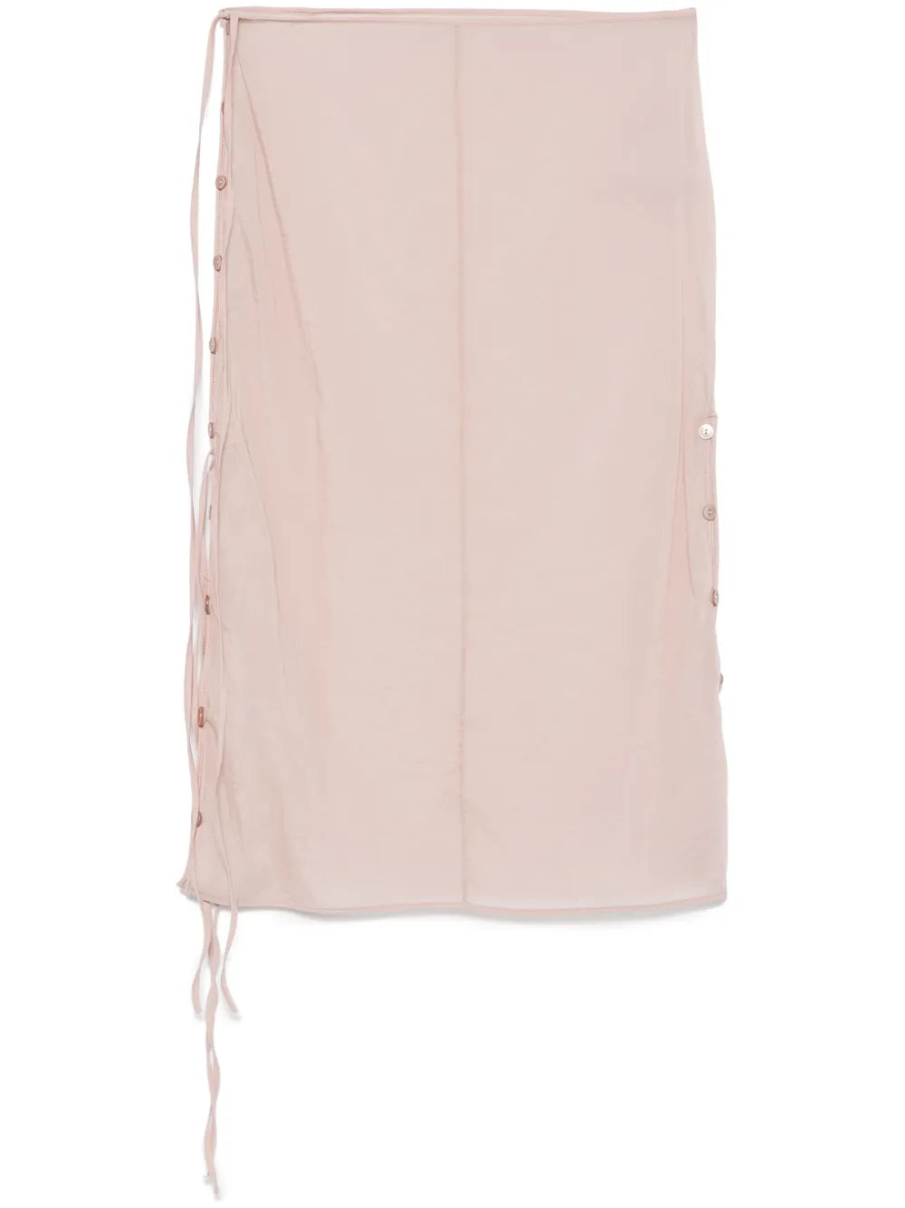 See-Through Button-Loop Midi Skirt