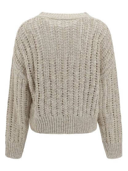 V-Neck Cable-Knit Sweater