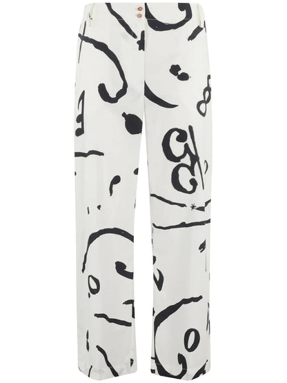 Abstract-Print Trousers