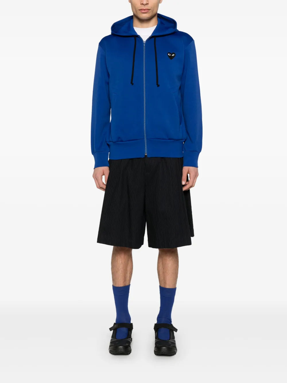 Heart-Emblem Zip-Up Hoodie