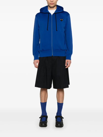 Heart-Emblem Zip-Up Hoodie