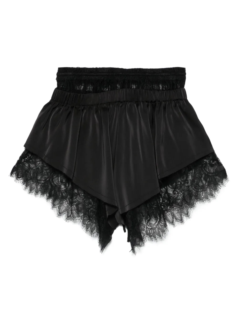 Floral-Lace Trim Shorts