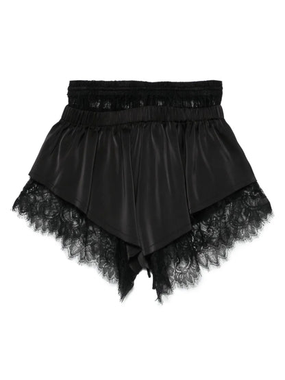 Floral-Lace Trim Shorts