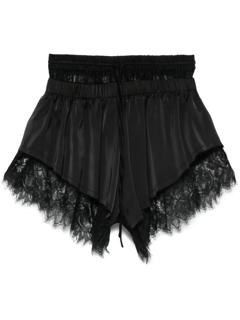 Floral-Lace Trim Shorts