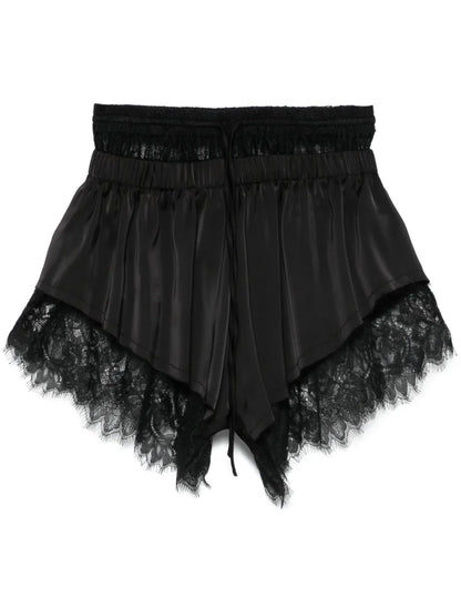 Floral-Lace Trim Shorts