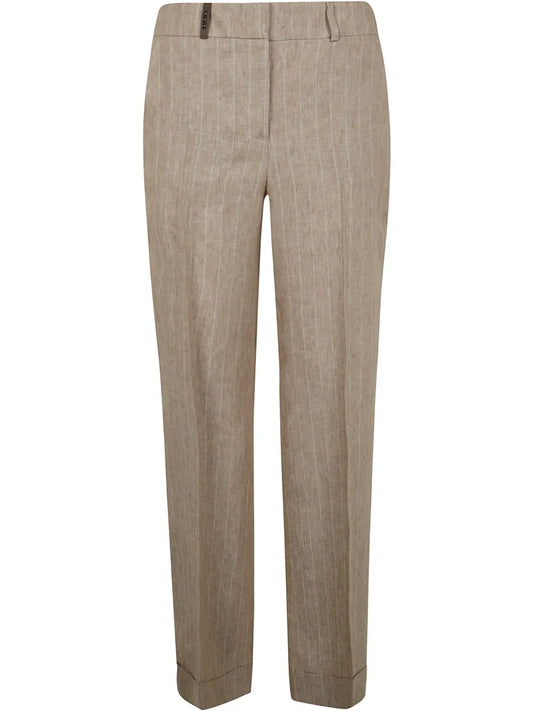 Pinstripe-Pattern Trousers