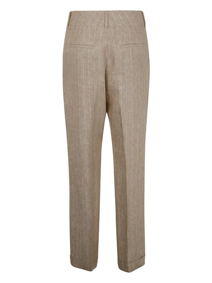 Pinstripe-Pattern Trousers
