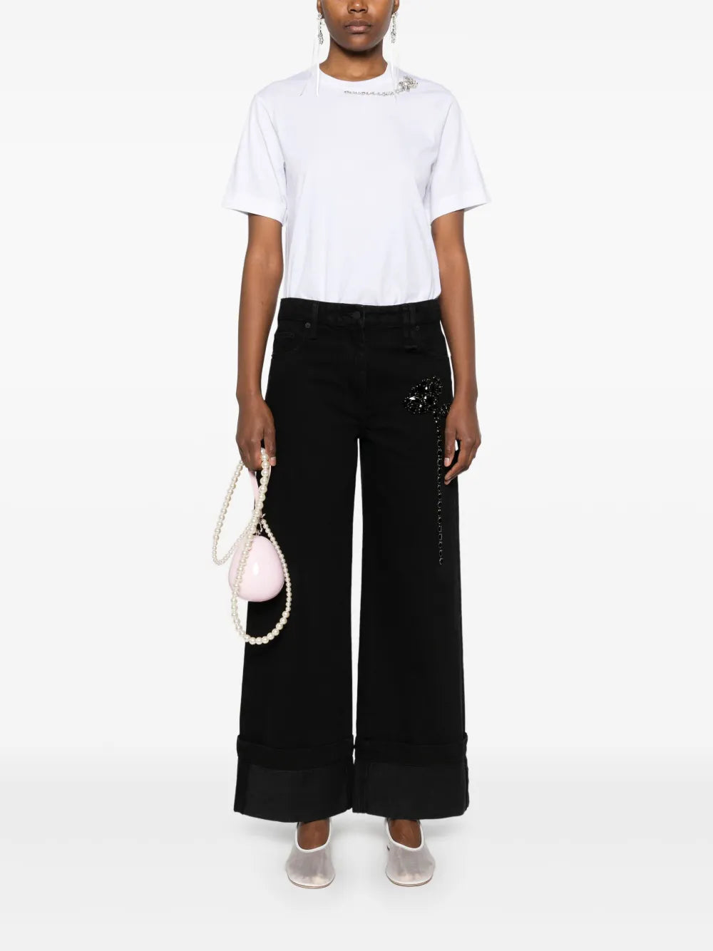 Carnation-Embellished Jeans