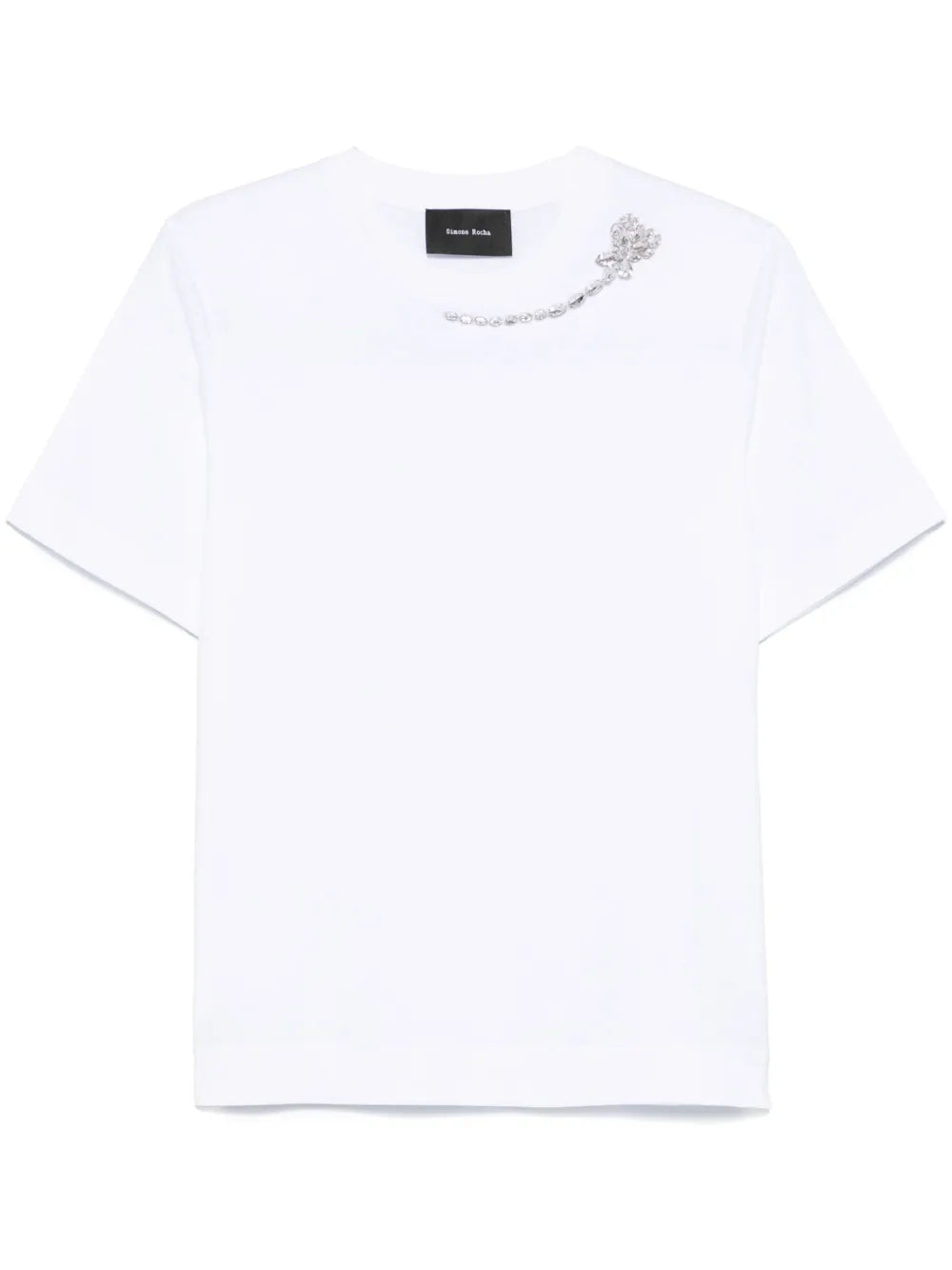 Flower-Embellished T-Shirt