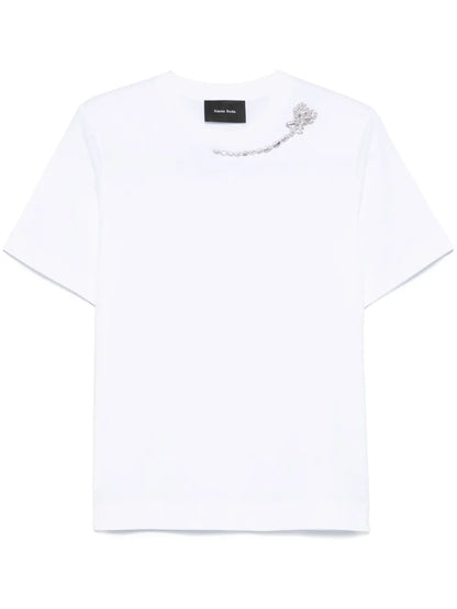 Flower-Embellished T-Shirt