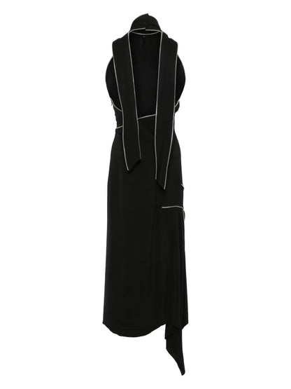 Decorative-Zip Midi Dress