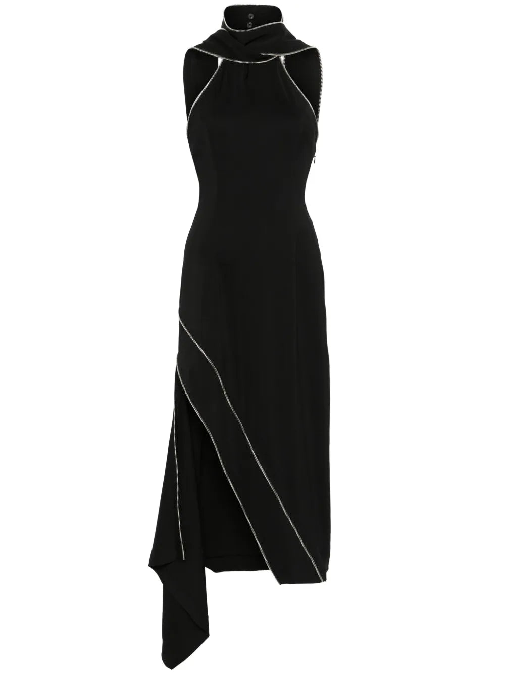 Decorative-Zip Midi Dress