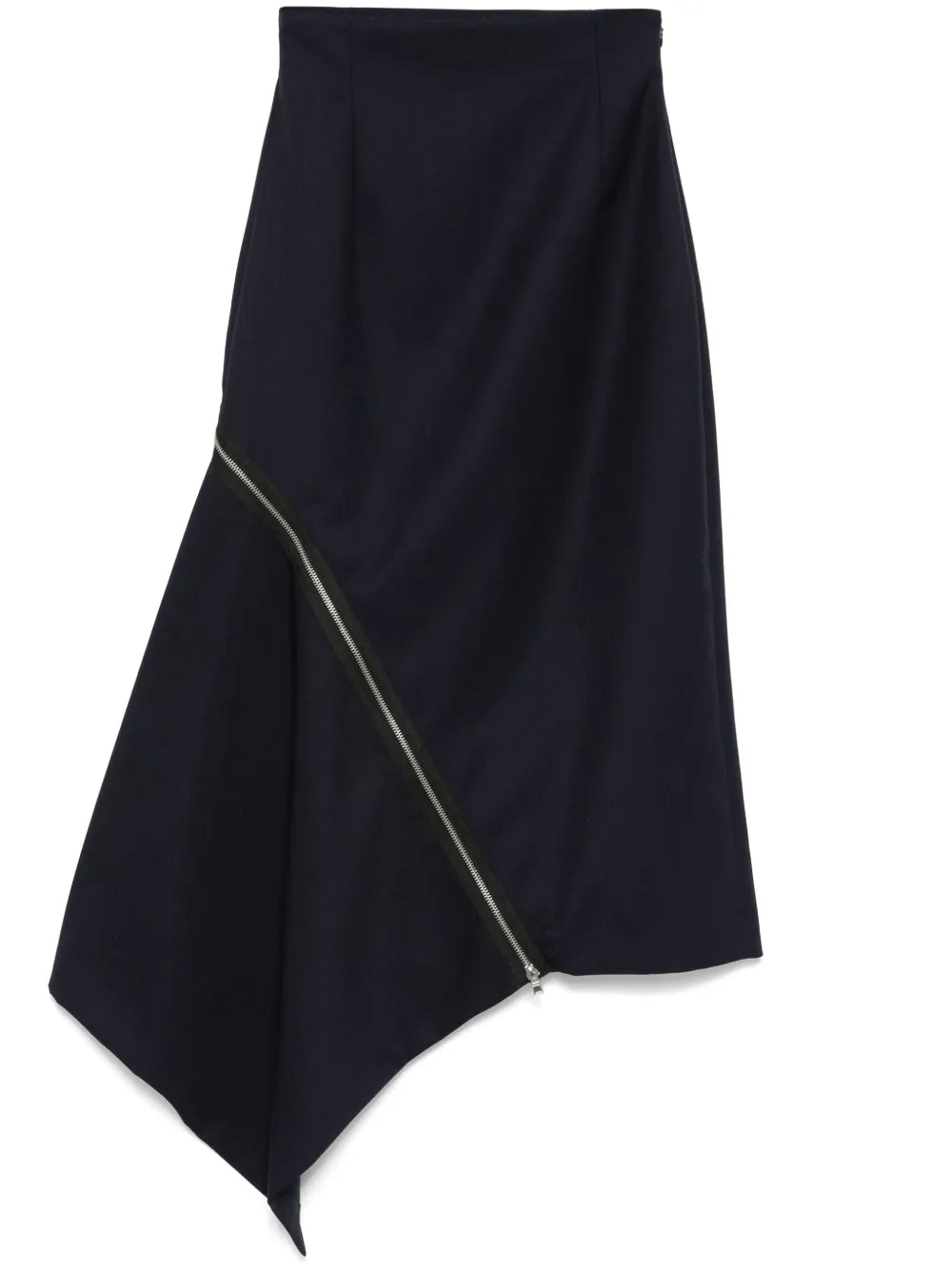 Zip-Detail Midi Skirt