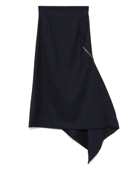 Zip-Detail Midi Skirt