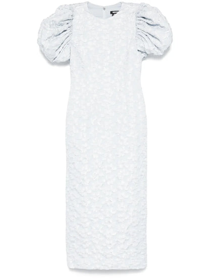 Jacquard Puffy Midi Dress